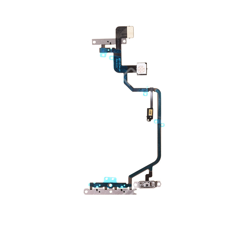 For Apple iPhone XR Power Switch Volume Flex Cable with Metal Plate